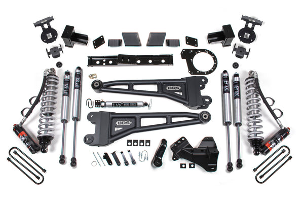 20-22 Ford F-250/F-350 4WD 7 Inch Radius Arm Suspension Lift Kit, 5 Inch Rear, Block, Diesel - Fox 2.5 Performance Elite Series C/O Front, Fox 2.0 IFP Performance Series Aux Front, Fox 2.0 IFP Performance Series Rear BDS Suspension