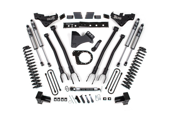 23-26 Ford F-350 Super Duty 4WD 7 Inch 4-Link Suspension Lift Kit, 4 Inch Rear, Block, Diesel, DRW - Fox 2.0 Performance Series Shocks BDS Suspension