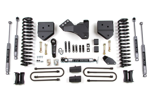 4 Inch Lift Kit Ford F250/F350 Super Duty 05-07 4WD Gas Block Kit With Factory Overload BDS Suspension