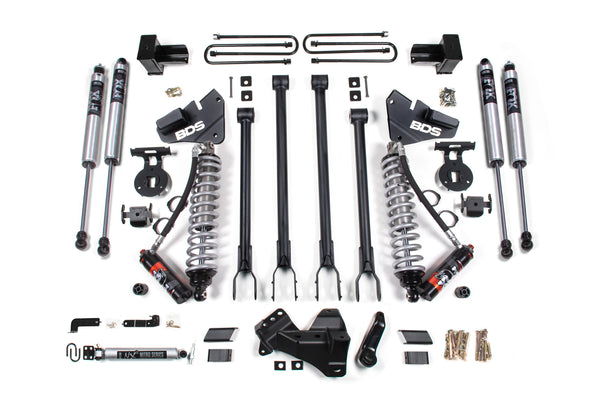 4 Inch Lift Kit w/ 4-Link FOX 2.5 Performance Elite Coil-Over Conversion Ford F350 Super Duty DRW 20-22 4WD Diesel