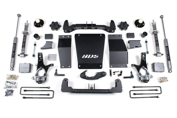 6 Inch Lift Kit Silverado/Sierra 1500 14-18 4WD Cast Steel Control Arm Leaf Springs BDS Suspension