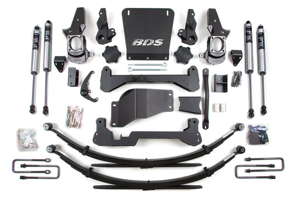 7 Inch Lift Kit Silverado/Sierra 2500HD/3500 01-10 4WD Standard Knuckle Leaf Springs BDS Suspension