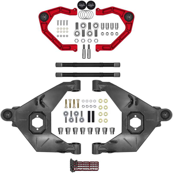 Camburg 21-25 Ford Bronco Trail Series L/T Kit w/ Axles (BILLET XJ UCA) (RED)